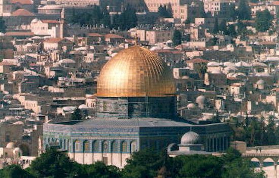 The Islamic Dome of the Rock Temple on Jerusalem's Temple Mount